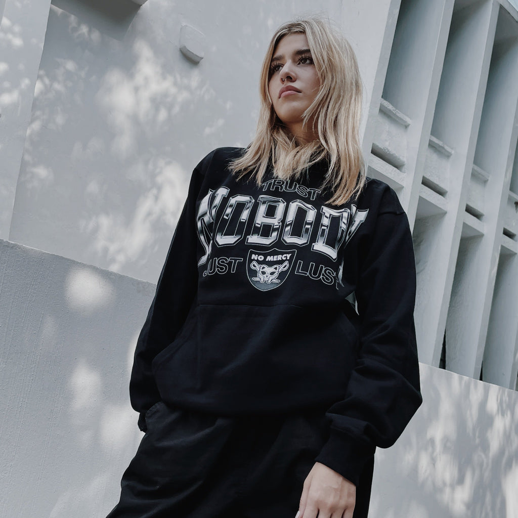 No Mercy Co"Trust Nobody" Chrome Logo Hoodie