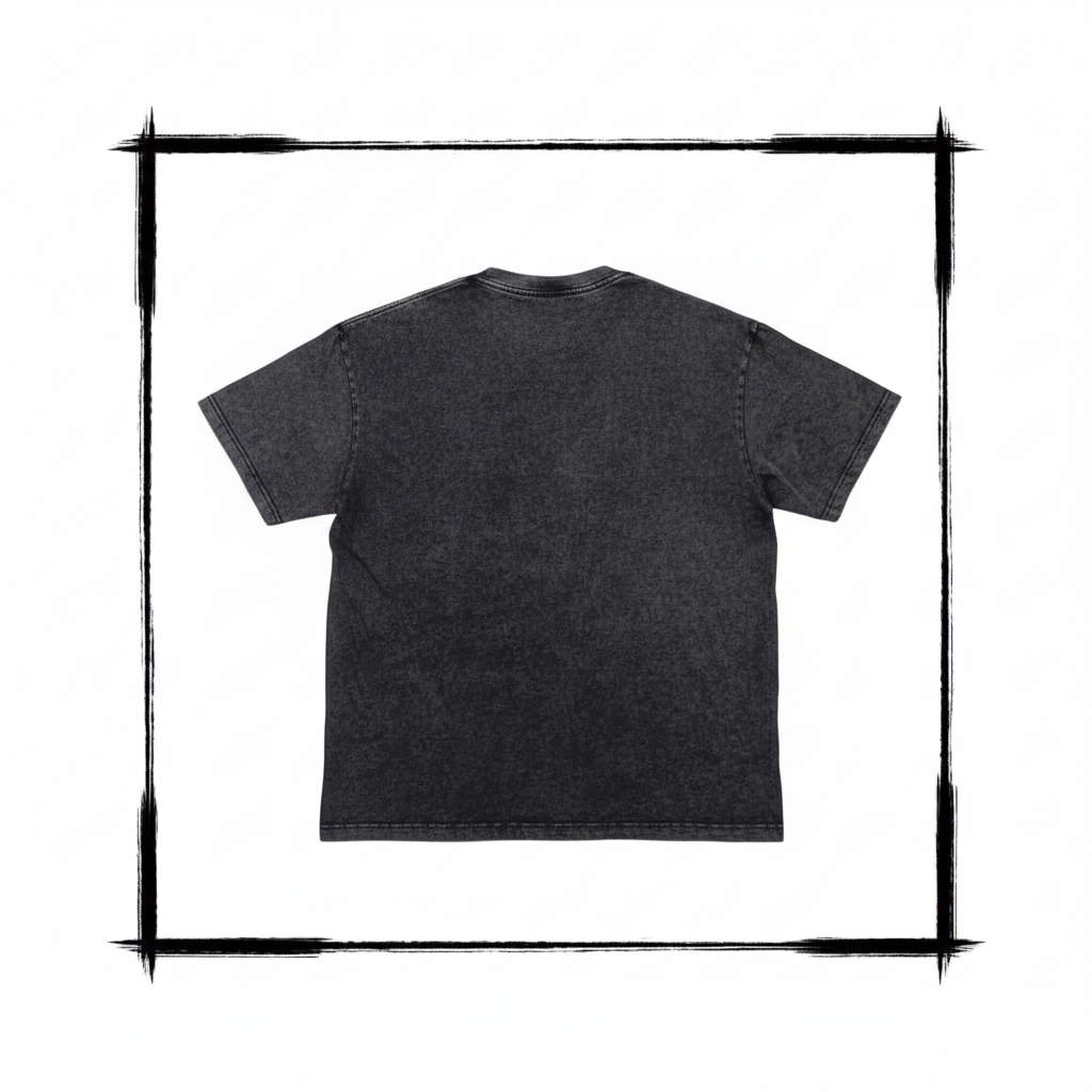 Playera Acid Wash Negra 230 Gramos