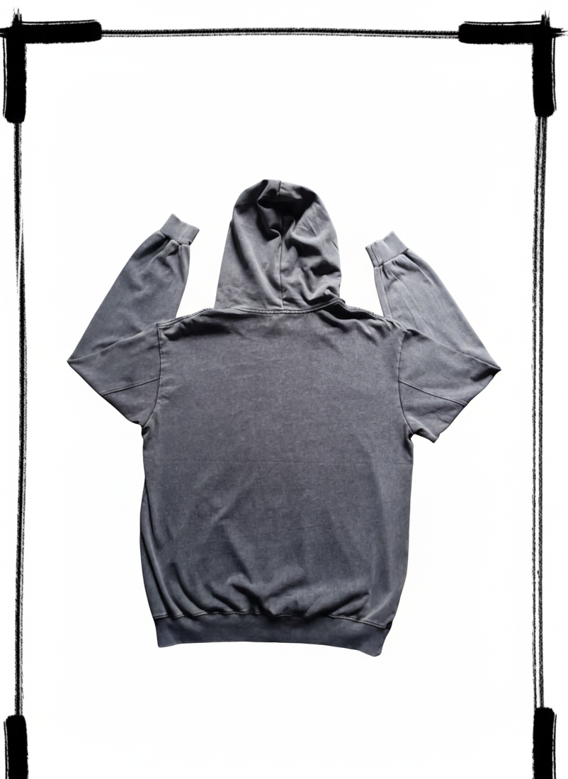 Hoodie Acid Wash Gris