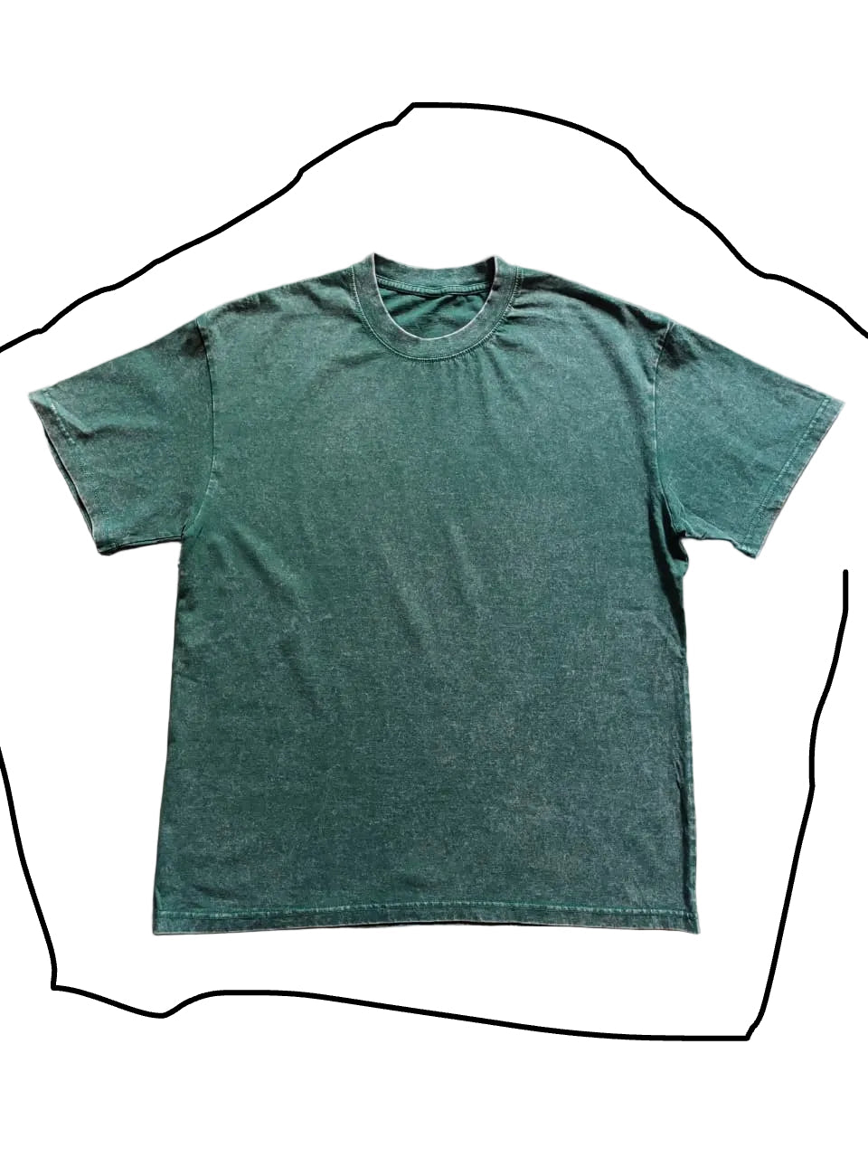 Green Acid Wash 280G Semi Oversize Tee – Blank-US