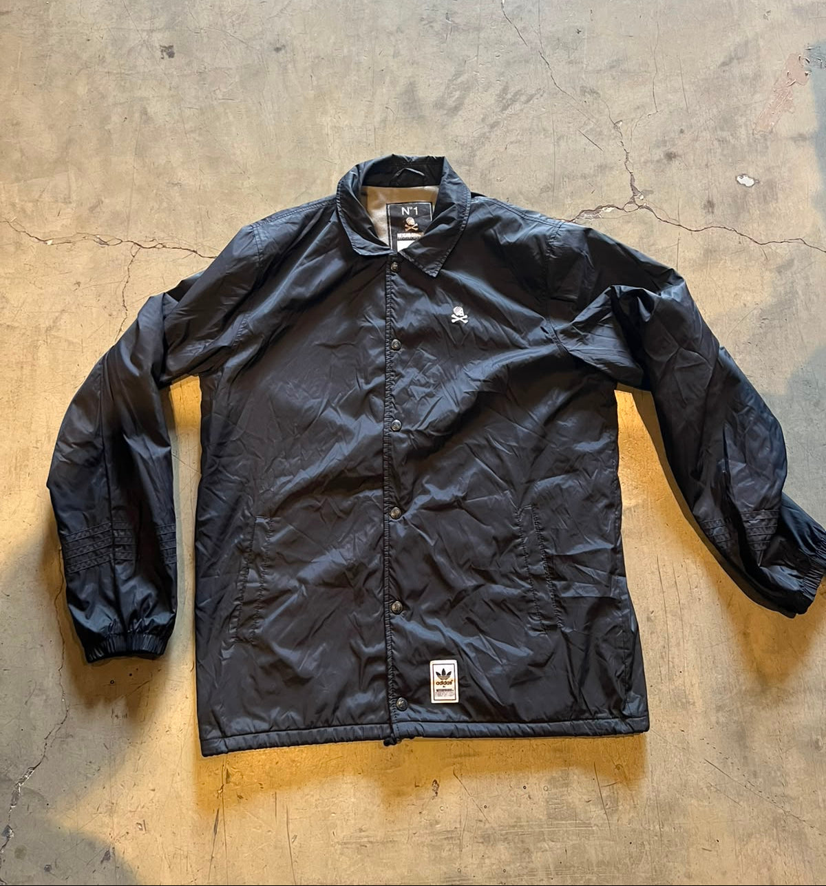Vintage adidas Originals x Neighborhood Coach Jacket Black 2014 S (Chica amplia / Fit amplio)